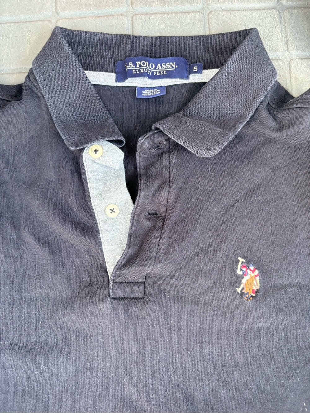 U.S. Polo Assn. Men’s Black Polo with Embroidered Pony